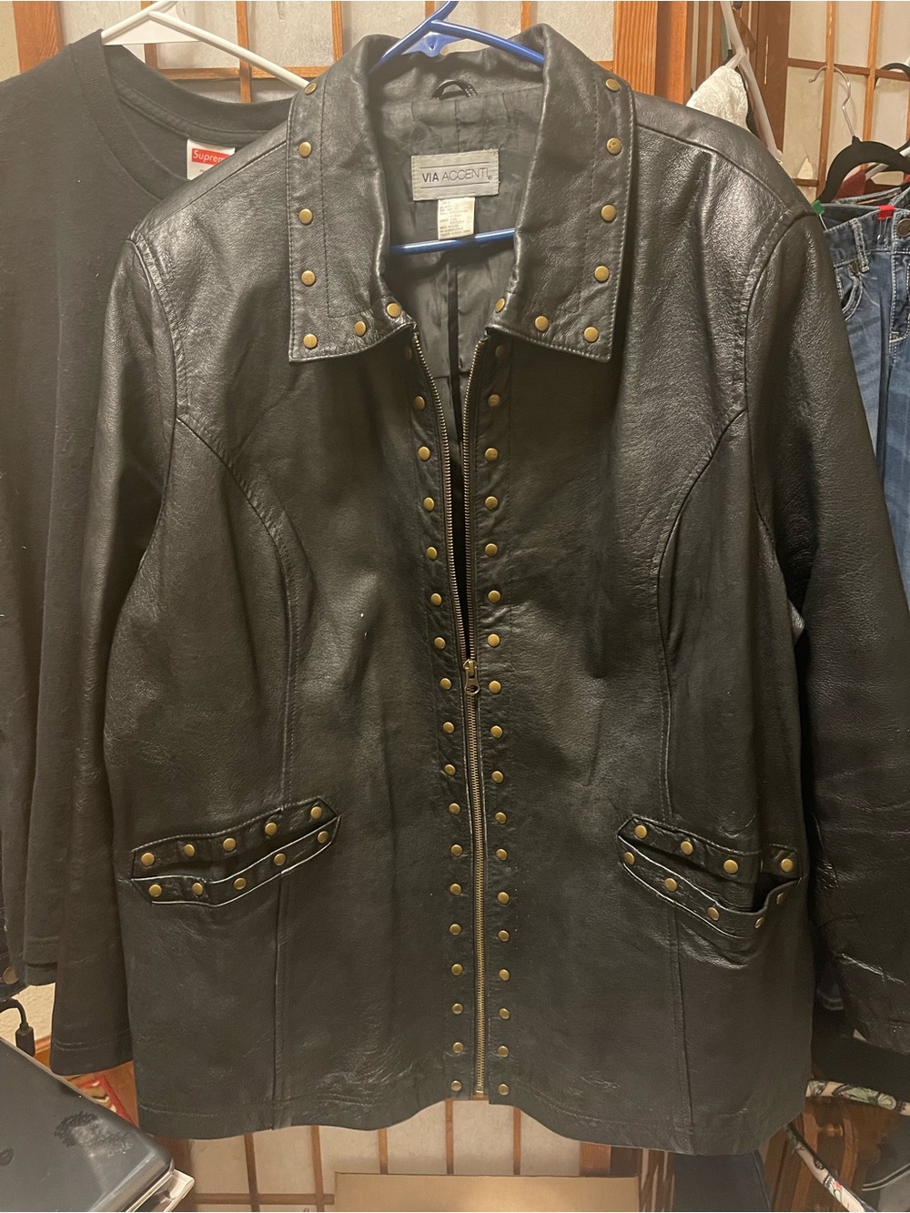 Vintage Via Accenti Genuine Leather Jacket